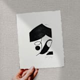 "Ronchamp" - Original Painting in black by Maja Cunningham