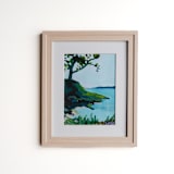 "Row Boat Picnic" - Original Painting in blue by Lottie Aldarwish