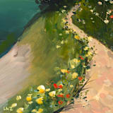 "Sunset Path" - Original Painting in multicolor by Lindsay Megahed
