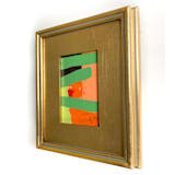 "Modernist Fence" - Original Painting in green by Jessalin Beutler