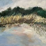 "Still Water, Soft Sky (40x30) - Original Painting" - Original Painting in multicolor by Sarah Mankin