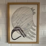 "Hiding shape" - Original Painting in black by Nina Leth