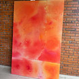 "Passing Through" - Original Painting in orange by Karine Tonial Grimm