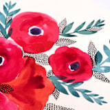 "Red flowers bouquet original painting" - Original Painting in multicolorassorted-colors by Alexandra Dzh