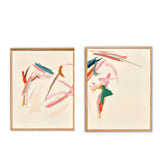 "Tropical Views Diptych" - Original Painting in multicolorassorted-colors by Caryn Owen