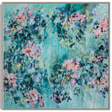 "“Planted by the Waters” - 48x48 Original Abstract Floral Painting" - Original Painting in blue by Sarah Mankin