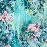 "“Planted by the Waters” - 48x48 Original Abstract Floral Painting" - Original Painting in blue by Sarah Mankin