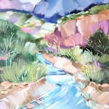 "Blue Canyon River" - Original Painting in multicolorassorted-colors by AlisonJerry
