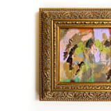 "Abstract Blossoms Set of 3" - Original Painting in gold by Jessalin Beutler