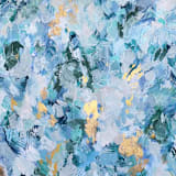 "“Here in the Still” – Original Abstract Acrylic Painting (36” X 48”)" - Original Painting in blue by Sarah Mankin