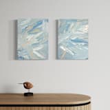 "Wandering Around I & II" - Original Painting in green by Teodora Guererra