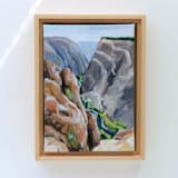 "Distant River - The Black Canyon of the Gunnison in Colorado" - Original Painting in natural by Weronika Zubek