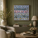 ""Gathered by the Sea" - 24 x 24 - Original Painting" - Original Painting in multicolor by Sarah Mankin