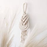 "Large Pipa Wall Knot, Off White" - Original Painting in beige by Damaris Kovach