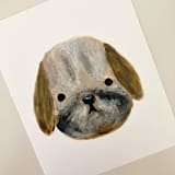 "Pug" - Original Painting in brown by Amy Mullen