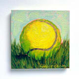 "Mini Tennis Ball Oil Painting" - Original Painting in multicolorassorted-colors by Holly Whitcomb