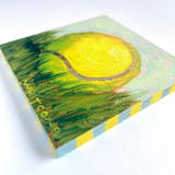 "Mini Tennis Ball Oil Painting" - Original Painting in multicolorassorted-colors by Holly Whitcomb