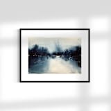 "First Snow" - Original Painting in blue by Isabel Aguilar - Isolda