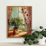 "Houseplant" - Original Painting in green by Wendy Keller