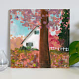 "Fall Cottage" - Original Painting in multicolor by Lindsay Megahed