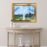 "Baker's Pasture, Through the Dunes" - Original Painting in blue by Green Barn Studio