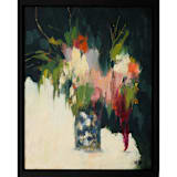 "Abstract Floral" - Original Painting in blue by Wendy Keller
