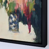 "Abstract Floral" - Original Painting in blue by Wendy Keller