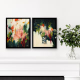 "Abstract Floral" - Original Painting in blue by Wendy Keller