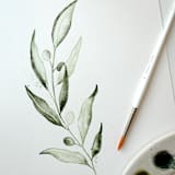 "Olive Branch 02" - Original Painting in green by Angele Kamp