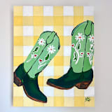 "Daisy Boots" - Original Painting in multicolorassorted-colors by Nicole Simms