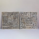 "Sketchy Pair | 16" x 16" | Set of 2" - Original Painting in brown by Katie Zimpel
