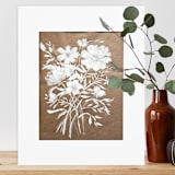"Tangled Wild Flowers II" - Original Painting in white by AlisonJerry