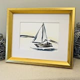 "Give Us New Directions" - Original Painting in blue by Golden Lines and Silver Linings