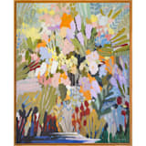 "Beneath the Flower Vines" - Original Painting in green by Shina Choi