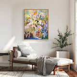 "Beneath the Flower Vines" - Original Painting in green by Shina Choi