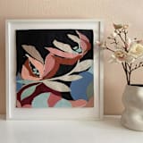 "Magnolia Majesty" - Original Painting in black by cyrille gulassa