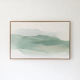 "Early Light Through The Hills" - Original Painting in green by Rebecca King