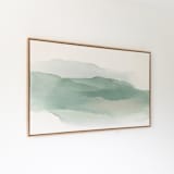 "Early Light Through The Hills" - Original Painting in green by Rebecca King