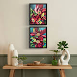 "Summer Climb 1 & 2" - Original Painting in red by Mandy Trimble Leonard