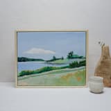 "Ocean’s Edge" - Original Painting in green by Lottie Aldarwish