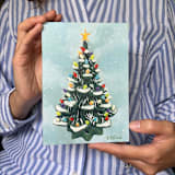"Mini Oil Painting - Ceramic Christmas Tree" - Original Painting in multicolorassorted-colors by Holly Whitcomb