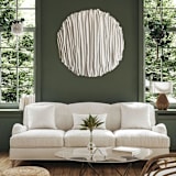 "Linear on Round" - Original Painting in white by Kimberly George