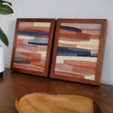 "paper pile two" - Original Painting in multicolorassorted-colors by Carrie Moradi