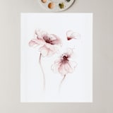 "Oriental Poppies watercolor painting 03" - Original Painting in purple by Angele Kamp