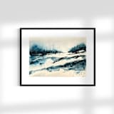 "Lunar blue" - Original Painting in blue by Isabel Aguilar - Isolda