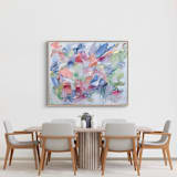 "Where the Wild Things Bloom - 50 x 40 inches - Original Painting" - Original Painting in multicolor by Sarah Mankin