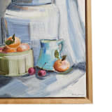 "Blue Jar and Fruit" - Original Painting in blue by AlisonJerry