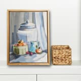 "Blue Jar and Fruit" - Original Painting in blue by AlisonJerry