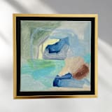 "Coastal Light Painting Original Abstract" - Original Painting in gray by Hilary L Hahn