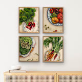 "Carrots" - Original Painting in green by Wendy Keller